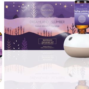 Rechargeable Waterless Essential Oil Diffuser - 2 Mist Modes Scentiment Scent Diffuser Starter Kit with 2 Essential Oils Set - 8 Hours Automatic Shutdown Scent Diffusers for Home