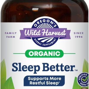 Oregon's Wild Harvest Sleep Better Capsules – Organic Vegan Herbal Sleep Supplement – Non-GMO, Gluten-Free, USDA Certified – 90 Capsules