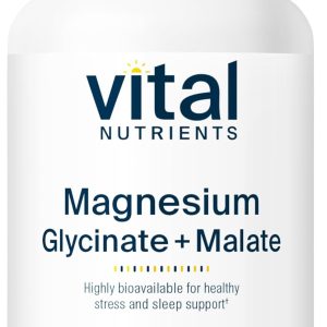 Vital Nutrients Magnesium Glycinate + Malate | 120mg Vegan Magnesium Supplement for Women and Men | Muscle, Heart, Bone Support* | Promotes Relaxation | Gluten, Dairy and Soy Free | 100 Capsules