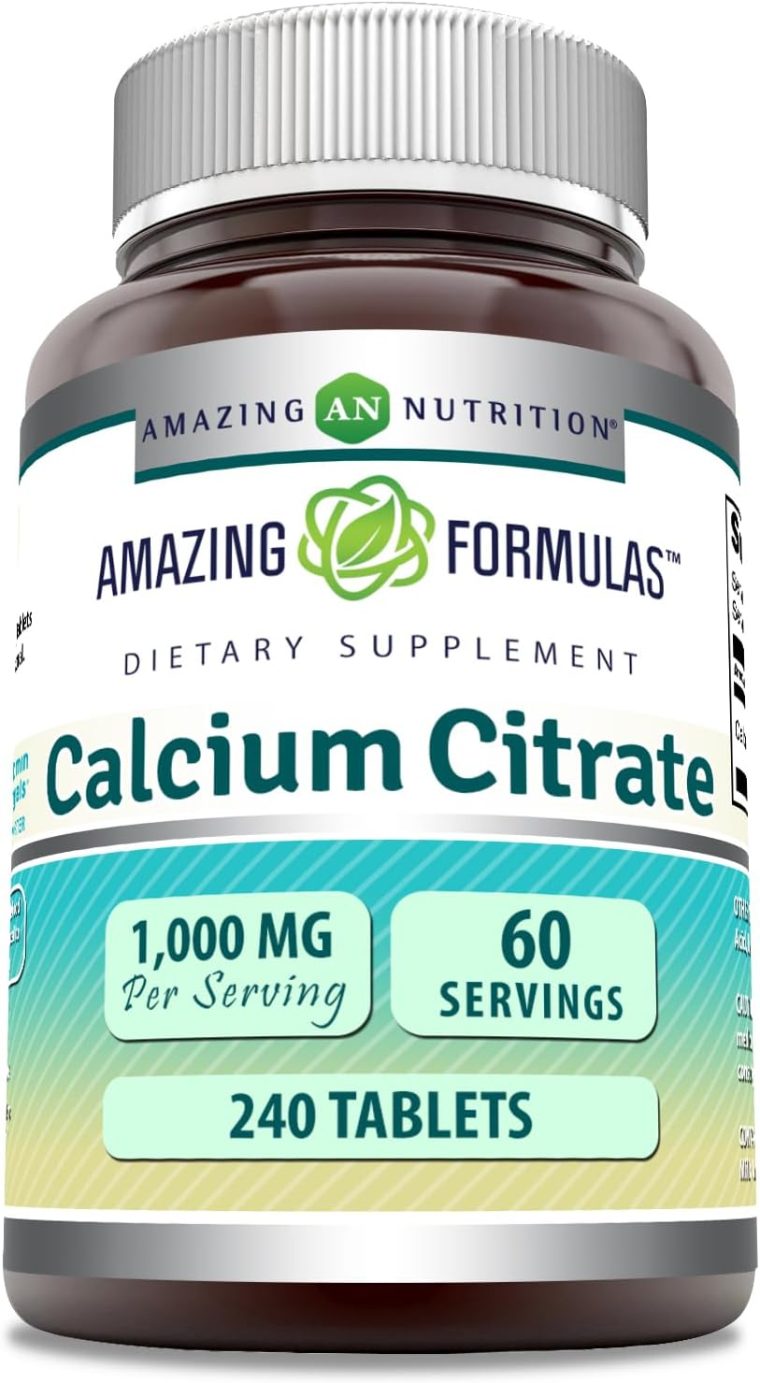 Amazing Formulas Calcium Citrate Supplement | 1000 Mg | Tablets | Non-GMO | Gluten Free | Made in USA (1 Pack, 240 Count)