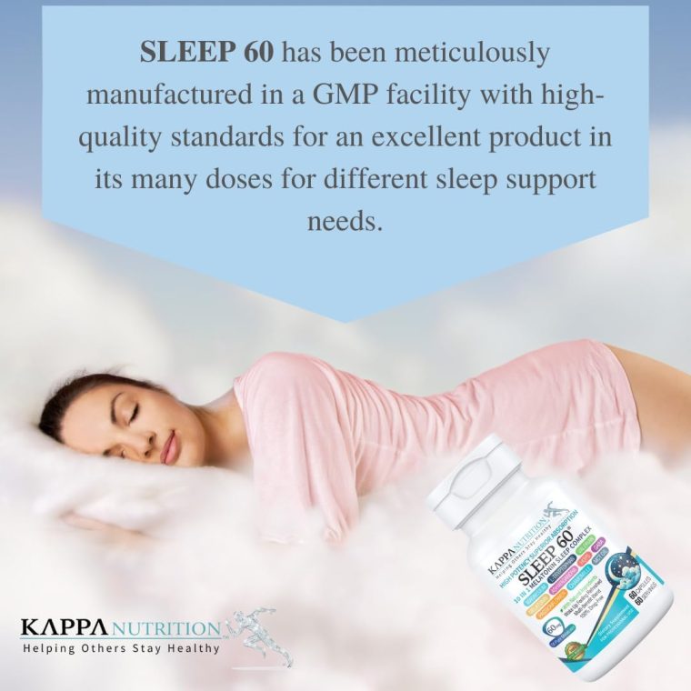 KAPPA NUTRITION Sleep 60, Sleep Aid, 60mg of Melatonin, 60-Day Supply, Non-Habit Forming Vegan Capsules Natural Ingredients for Easier Bedtime, Herbal Supplement, Valerian Root, Chamomile Non-GMO - Image 4