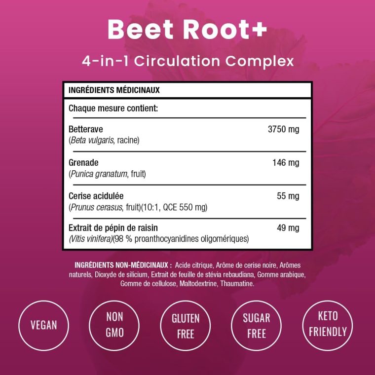 NutraChamps Beet Root Powder Circulation Supplement, Superfood Powder Nitric Oxide Supplement with Beetroot Juice, Super Reds Powder & Grape Seed Extract, No Sugar Beet Supplement - 8.74 Oz - Image 8