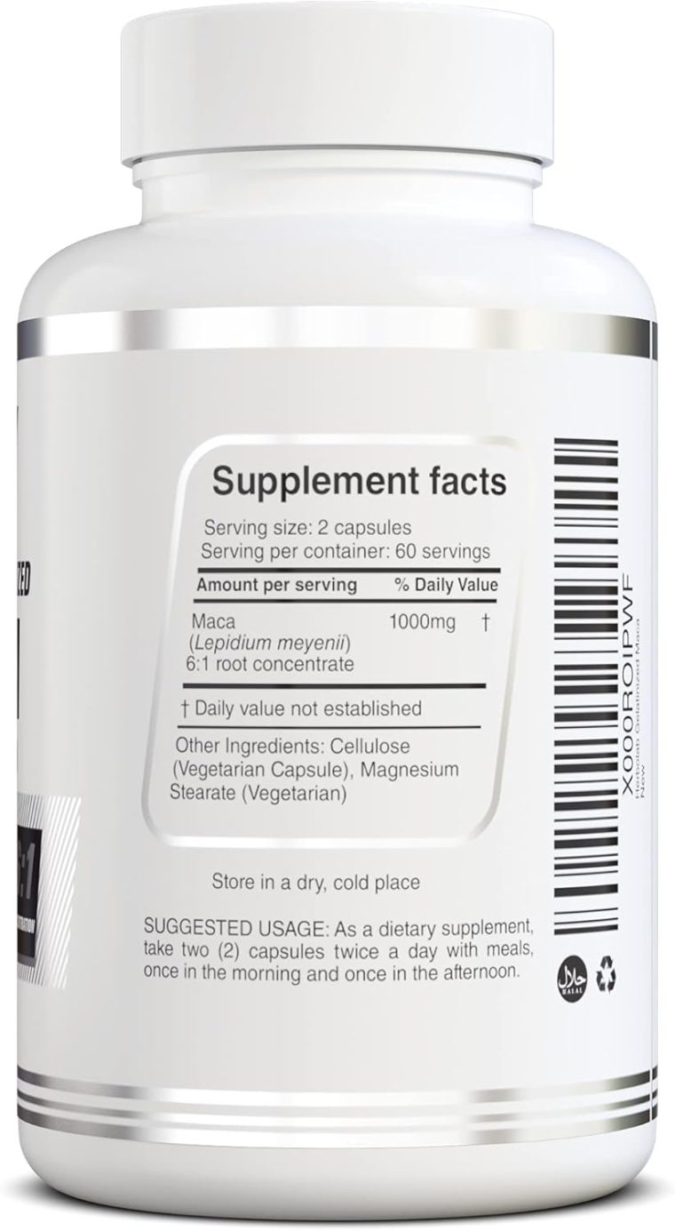 Peruvian Maca Root Powder Capsules for Men and Women with Organic Black Maca, Red Maca, Yellow Maca Root Extract Capsules, Gelatinized 2000 mg Per Day, Lepidium Meyenii, Peruvian Ginseng, Vegan Pills - Image 3