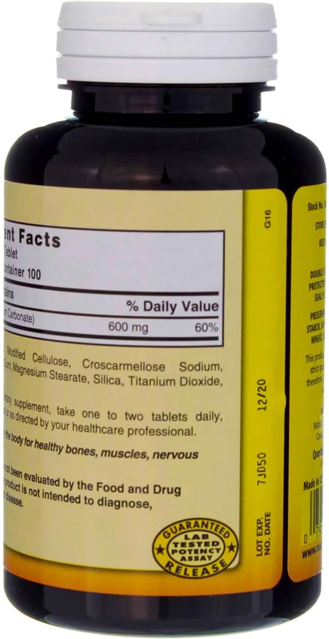 Nature`s Blend Calcium Carbonate 600mg Tablets 100 ct (pack of 2) - Image 3