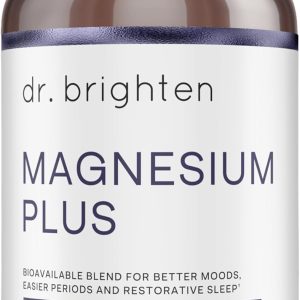 Dr. Brighten Magnesium Plus (as Magnesium Bi-glyncinate) - Beneficial in Maintaining a Healthy Mood, Sleep, Hormone Balance and Reducing Symptoms of PMS and Menstrual Cramps