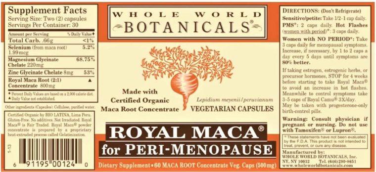 Whole World BOTANICALS Royal Maca for Peri-Menopause, 60 CT - Image 2