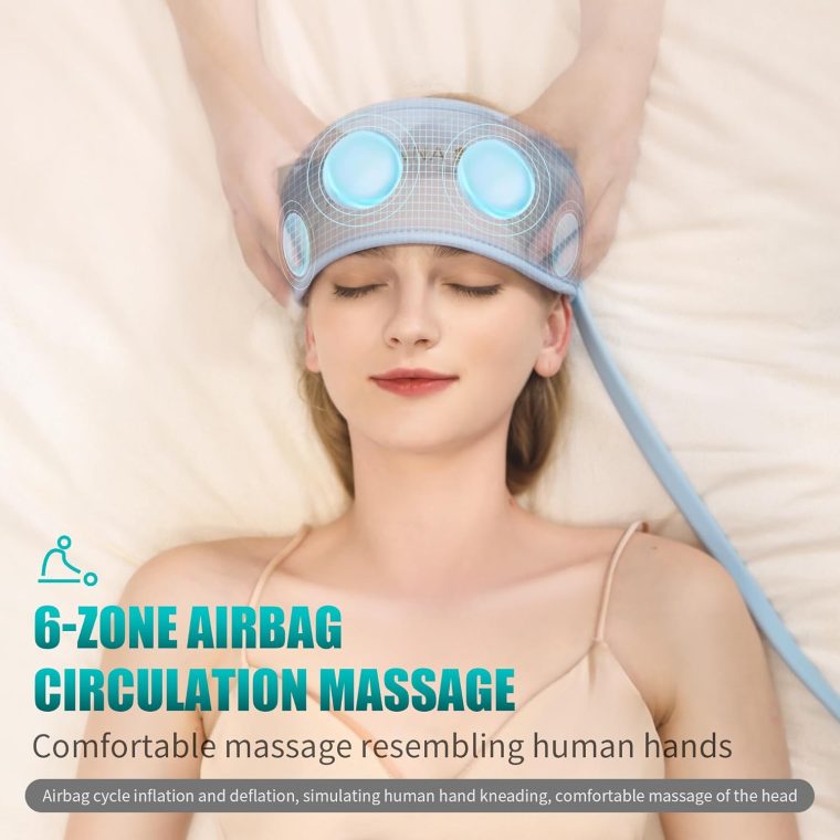 Head Massager,Scalp Massager,Relief Headaches,Fatigue,Stress,Sleep aid,Hangover with Airbag Kneading,Constant Temperature Hot Compress for Head - Image 5