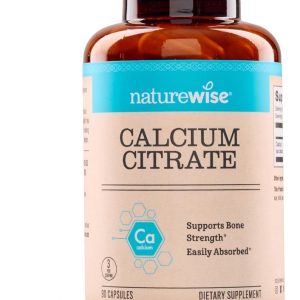 NatureWise Calcium Citrate 500mg Capsules - Supplement for Bone Health - Easy to Digest & Absorb - Vegan, Non-GMO, Gluten-Free - 90 Count[30-Day Supply]