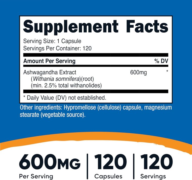 Nutricost Ashwagandha Herbal Supplement 600mg, 120 Capsules - Vegetarian, Non-GMO, Gluten Free, Ashwagandha Root - Image 2