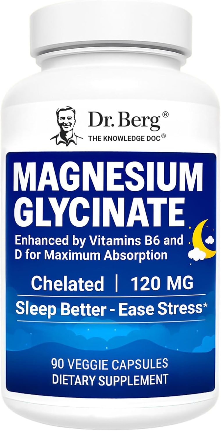 Dr. Berg Maximum Strength 4-in-1 Chelated Magnesium Glycinate with Clean, Potent & Pure Ingredients | 4X Lab-Tested & Verified | USA Formulated Magnesium Supplement Capsules | 90 Capsules