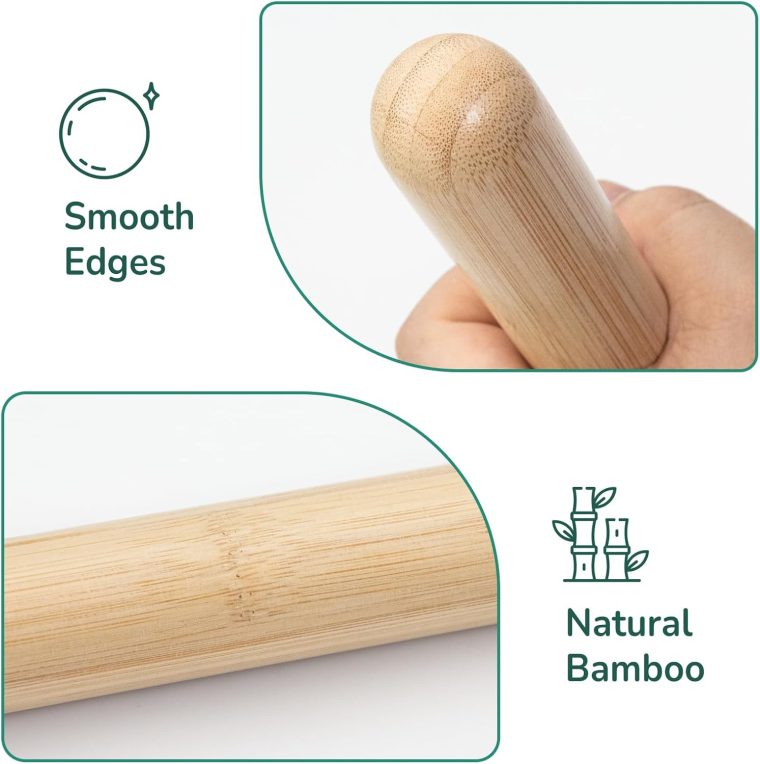 Bamboo Massage Stick - Body Shaping Roller, Guasha Massage Tool for Relaxing Muscles - Image 3