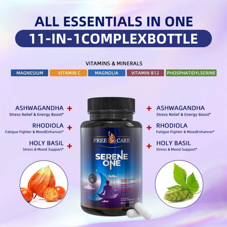 15-in-1 Melatonin Sleep Capsules - Natural Sleep Aids for Adults with Melatonin 5mg and Magnesium Glycinate, Support Sleep Health, Stress Relief with Ashwagandha, L-Theanine,GABA, 5-HTP - 60 Capsules - Image 4