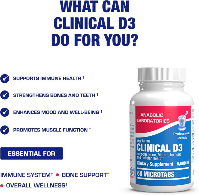 High Strength Vitamin D3 5000 IU - Clinical Formula Vitamin D Supplement for Men and Women for Bone Teeth Muscle Mood and Immune Support - High Absorption Vegetarian Microtabs (60 Day Supply) - Image 3