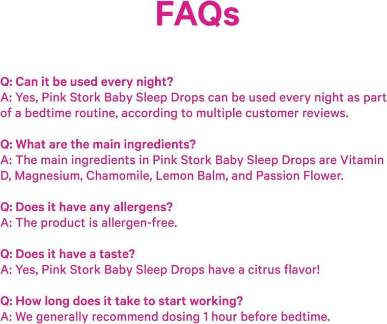 Pink Stork Baby Sleep Drops, Naturally Support Sleep Without Melatonin for Infants, Toddlers, and Kids, Aid Sleep with Chamomile and Magnesium, Baby Essentials for Bedtime, 1 oz, 30 Servings - Image 9
