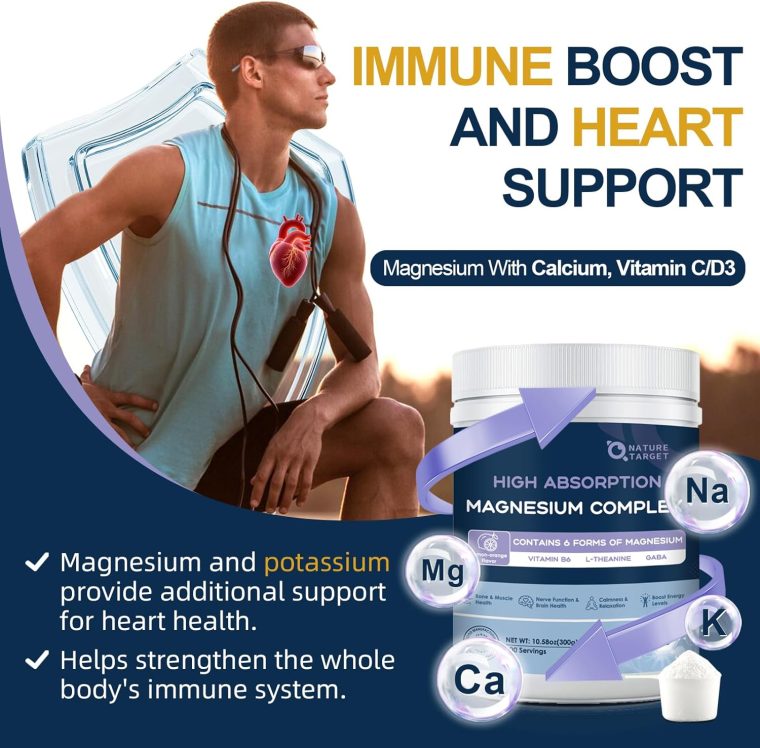 NATURE TARGET Magnesium Powder Supplement with Glycinate, Citrate, Malate, Magnesium Complex with L-Theanine & Vitamin B6 for Muscle, Heart & Brain, Vegan, 10.58 oz (100 Servings), Lemon Orange Flavor - Image 7