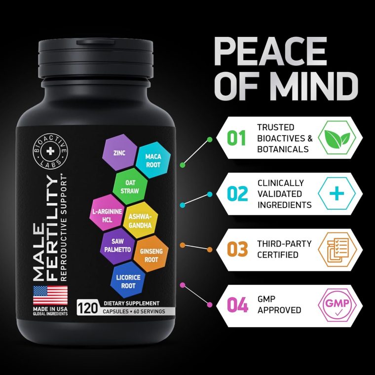 Fertility Supplements for Men - Zinc, Maca, Ashwagandha, L-Arginine - Male Vitality Conception for Him - Count and Motility Pregnancy Aid - Vitamins and Male Fertility Support Supplement - 120 Pills - Image 7