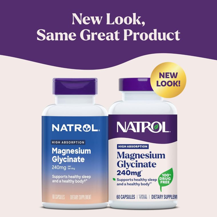 Natrol Magnesium Glycinate Supplements 240 mg - High Absorption - Calm Magnesium Glycinate for Sleep - 60 Capsules, 30 Day Supply - Image 2