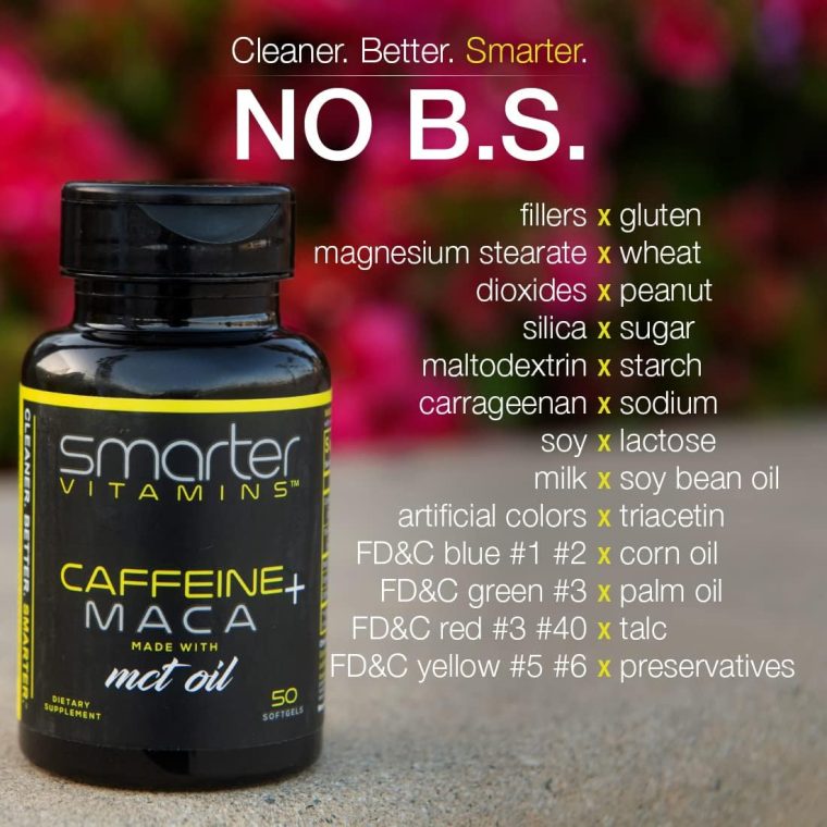 Smarter Energy Pills, 200mg Caffeine & Coconut MCT Oil with Maca Root, 50 Liquid Softgels - Image 3