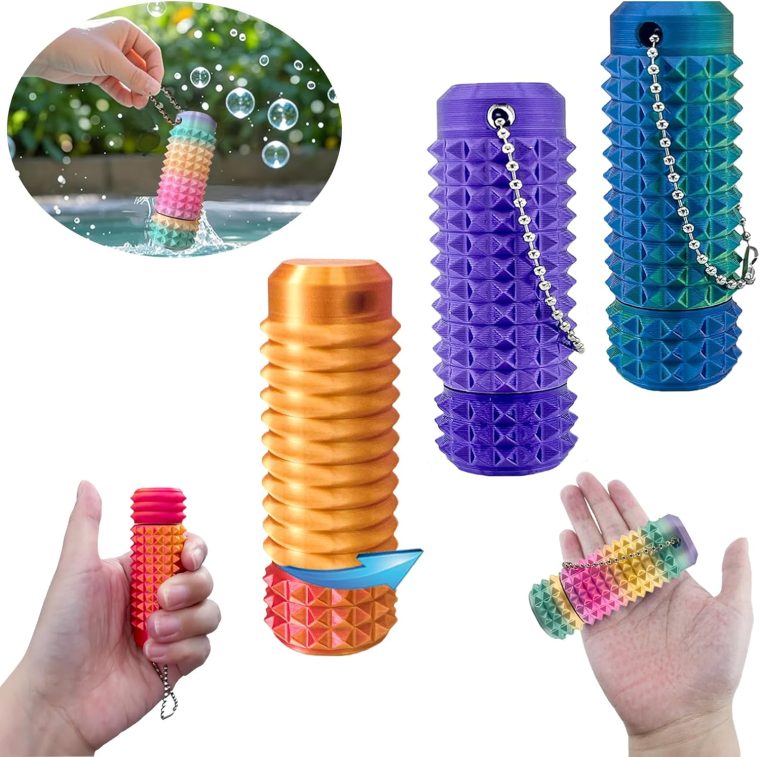 2Pcs Upgrade Little Pain Ouchies Pain Stim Fidget, 3D Printed Fidget Toys Anxiety Relief Items, Rotatable Grippie Stim Keychain, Stim Toys for Autistic Adults, Hard Spiky Sensory Toys, Novelty Gifts - Image 5