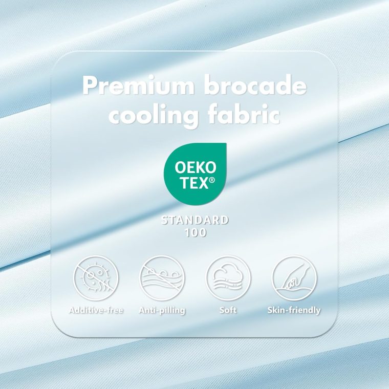 GOHERO Cooling Blanket King - Arc-Chill Q-Max >0.5 Cool Summer Blanket for Hot Sleepers - Double Design Lightweight Absorbs Heat to Keep Cool on Warm Nights(90"x108") Blue - Image 5