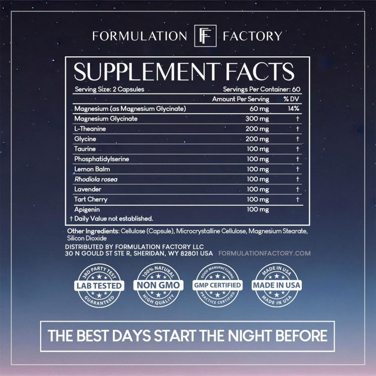 The Night Before 10-in-1 Midnight Maximizer Sleep Aid, Stress Relief, Cognition, Relaxation, Recovery, Focus, Magnesium Glycinate, L-Theanine & More, (120 Capsules – 2 Month Supply) - Image 8