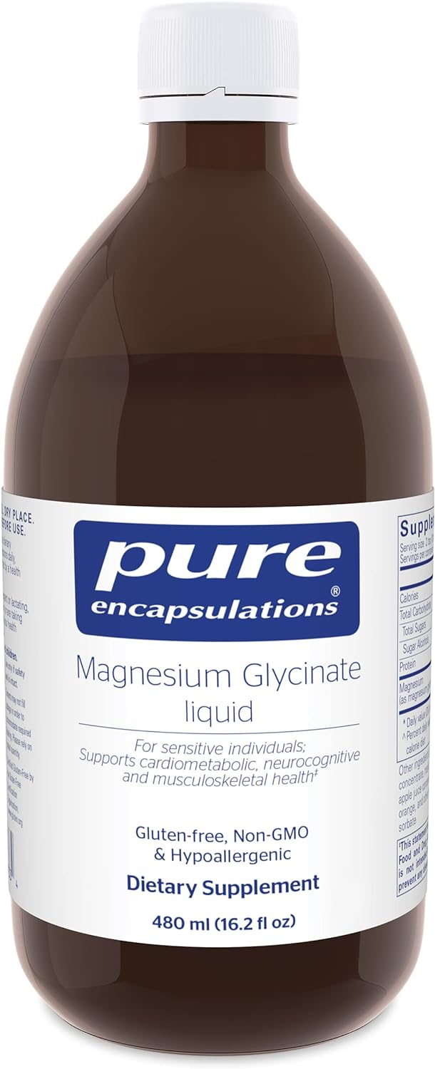 Pure Encapsulations Magnesium Glycinate Liquid - Supports Bone Health & Heart Health* - Vegan, Gluten Free & Non-GMO - 16.2 fl oz