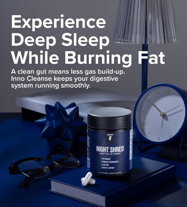 Night Shred Fat Burner and Natural Sleep Support | Ashwaganda, 5-HTP, CLA, Melatonin | Appetite Suppressant | Weight Loss Support Nighttime Fat Burning (60 Vegetarian Capsules) - Image 11