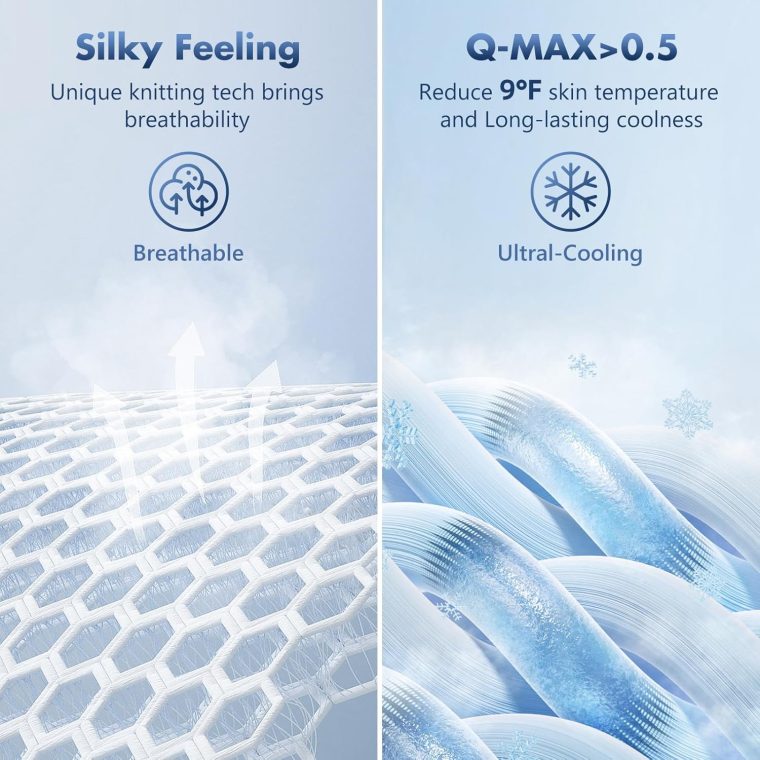 GOHERO Cooling Blanket King - Arc-Chill Q-Max >0.5 Cool Summer Blanket for Hot Sleepers - Double Design Lightweight Absorbs Heat to Keep Cool on Warm Nights(90"x108") Blue - Image 3