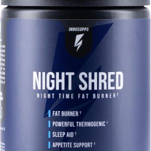 Night Shred Fat Burner and Natural Sleep Support | Ashwaganda, 5-HTP, CLA, Melatonin | Appetite Suppressant | Weight Loss Support Nighttime Fat Burning (60 Vegetarian Capsules)