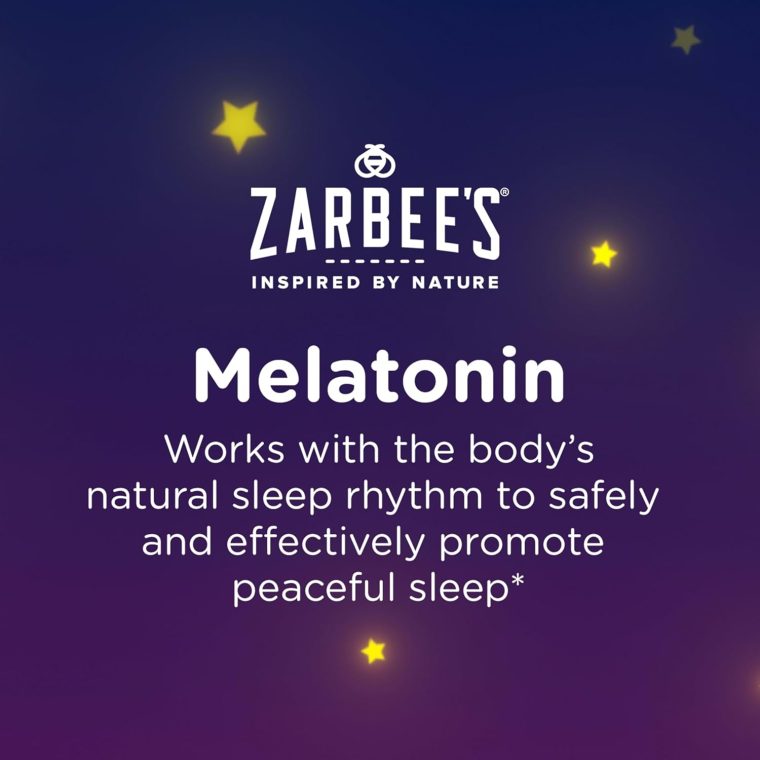 Zarbee’s Kids Melatonin Sleep Chewable Tablets, 1 mg, Drug & Alcohol-Free, Non-Habit Forming Sleep Support, Natural Grape Flavor, No Artificial Sweeteners or Dyes, Gluten Free, Ages 3+, 50 Ct Bottle - Image 2