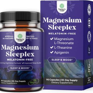 High Absorption Magnesium Sleep Supplement - Rest Support Magnesium Threonate Apigenin Theanine for Sleep and Rest for Women & Men - Mg Threonate Melatonin Free Sleeping Aid - 90 Capsules