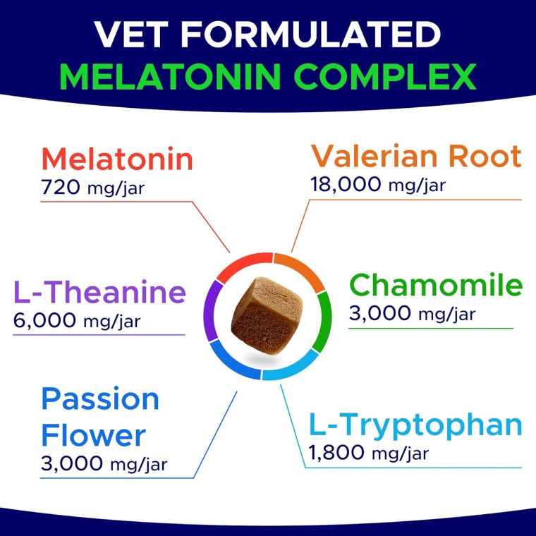 Melatonin for Dogs to Sleep 6mg - Doggie Sleep Aid Treats - Sleeping Pills for Anxiety - Extra Strength Calming Chews Large & Medium Breed Help Sleep at Night - Made in USA - 120Ct - Image 4