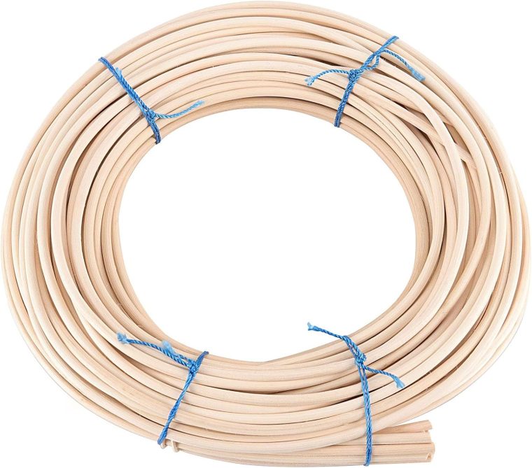 ZOENHOU 22 Yard 1/5 Inch Reed Spline, Durable Wicker Repair Kit, Natural Pliable Cane Webbing Material for Aromatherapy Stick Basket Weaving Winding Layering Modeling