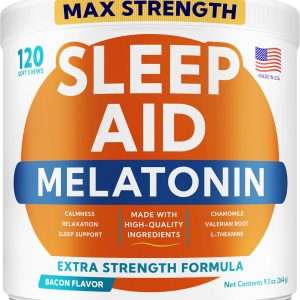 Melatonin for Dogs to Sleep 6mg - Doggie Sleep Aid Treats - Sleeping Pills for Anxiety - Extra Strength Calming Chews Large & Medium Breed Help Sleep at Night - Made in USA - 120Ct