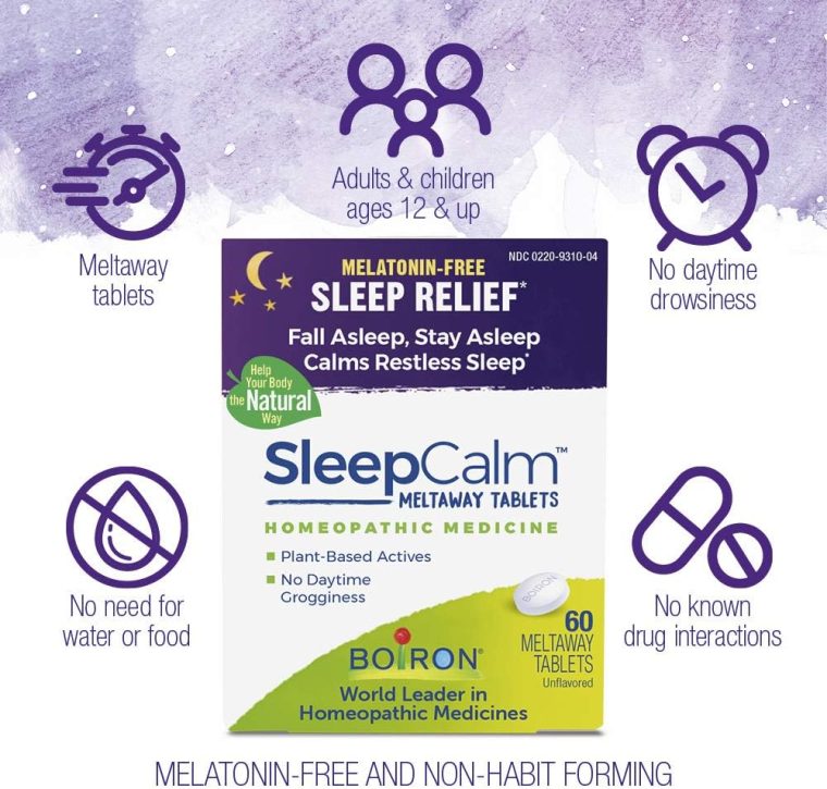 Boiron SleepCalm Sleep Aid for Deep, Relaxing, Restful Nighttime Sleep - Melatonin-Free and Non Habit-Forming - Dissolvable Tablets - 180 Count - Image 3