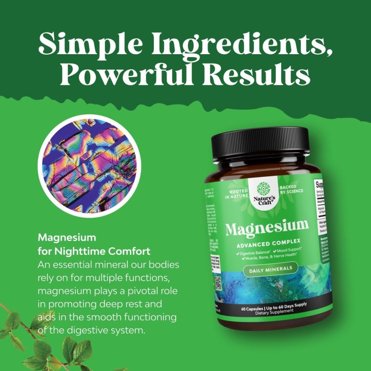 High Absorption Magnesium Complex Supplement - Magnesium Oxide 500mg with Citrate 500mg for Sleep and Mood Support - Pure Citrate per Serving for Muscle Stomach and Digestion - Image 5