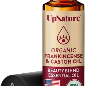 UpNature Organic Castor Oil and Frankincense Roll On – 100% Pure Hexane Free Castor Oil & Frankincense Under Eye Roller for Face - Wrinkles Dark Circles Beauty Rollerball