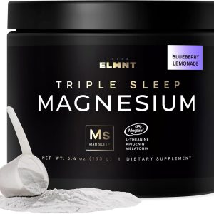 Triple Sleep Magnesium L-Threonate Powder w. Apigenin, L-Theanine + Melatonin - Magtein Magnesium L Threonate Supplement - High Strength Magnesium for Deep Sleep & Calm Natural Sleep Aid for Adults