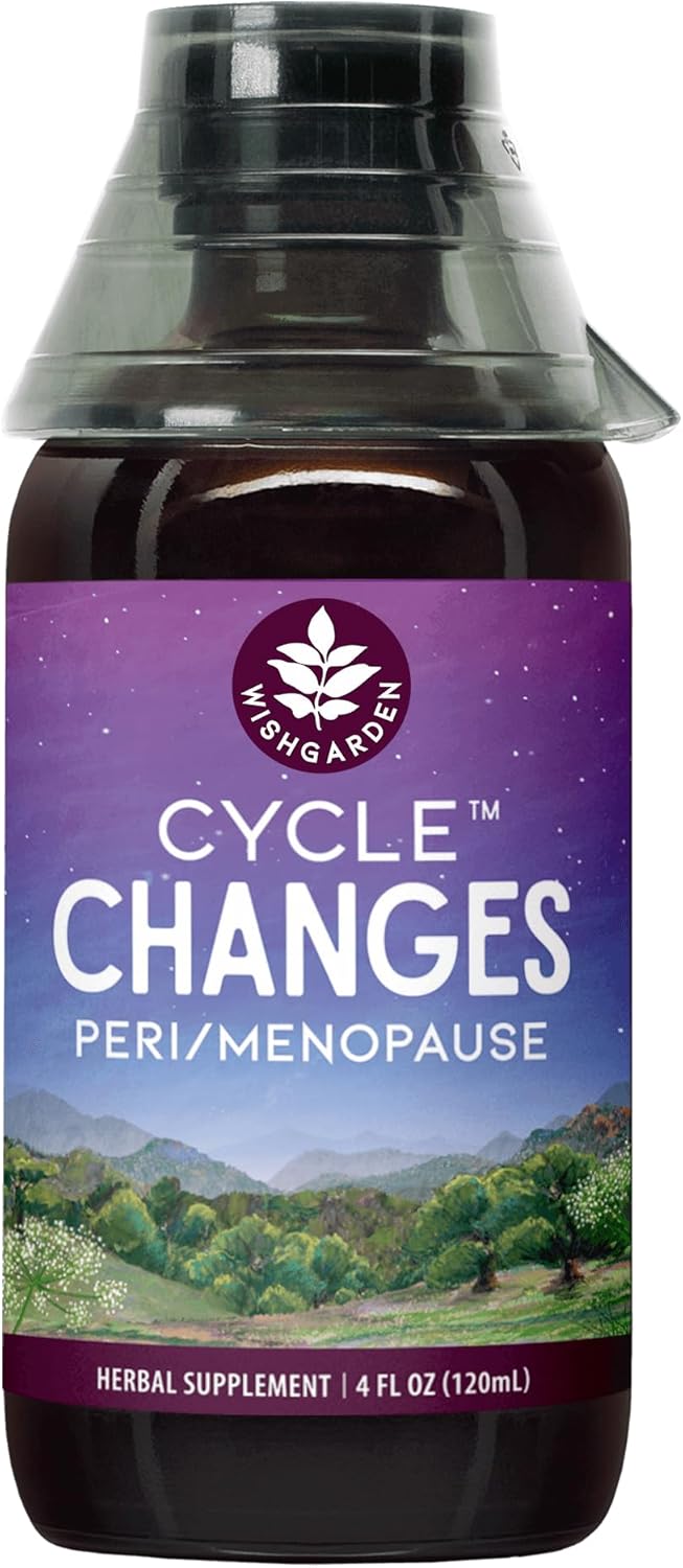 WishGarden Herbs Cycle Changes Herbal Menopause Support - Plant-Based Supplement w/Black Cohosh, Wild Yam & Vitex Supports Hormone Balance for Women in Transition from Perimenopause to Menopause, 4oz