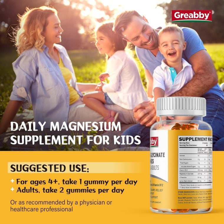 Magnesium Glycinate Gummies for Kids & Adults - Magnesium Glycinate 300mg Chewable Supplement - Promotes Sleep, Muscle, Relaxation (60Count) - Image 7