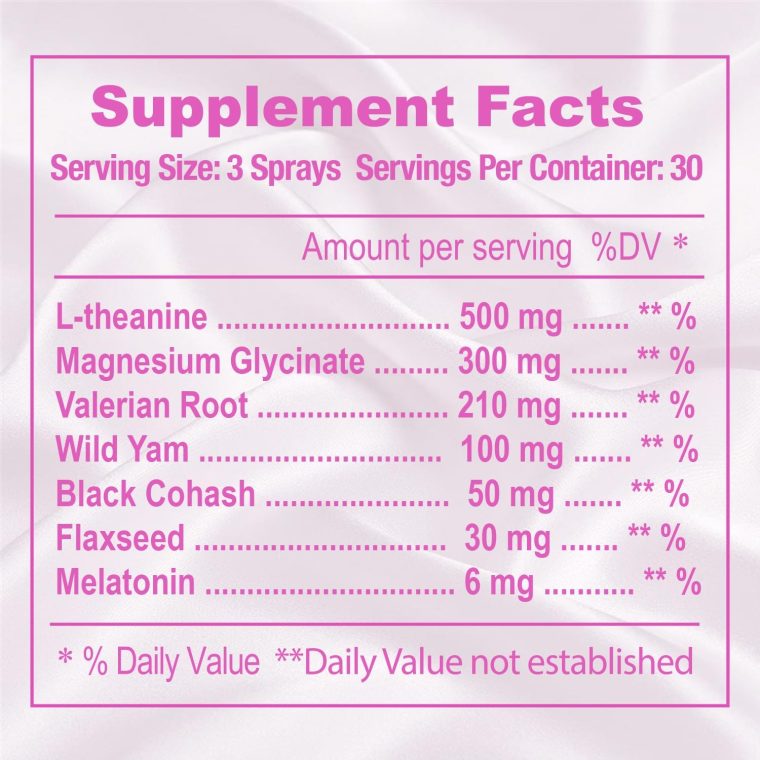 EZ Nite Sleep Menopause Oral Spray – Fast-Acting Menopause Symptom Relief with Black Cohosh, Wild Yam, Flaxseed, Melatonin, Valerian Root - 1 Month Supply - Image 6