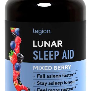 Legion Lunar Natural Sleep Aid Chewable Tablets with Melatonin, L-Glycine, 30 Serving