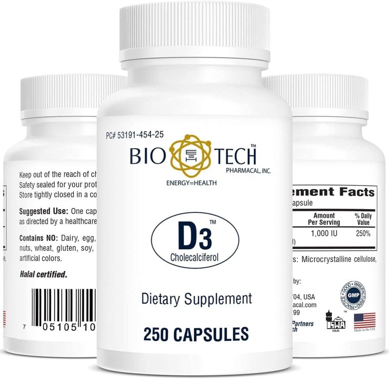 Bio-Tech Pharmacal Vitamin D3 (D3 1k IU, 250 Count) - Image 2