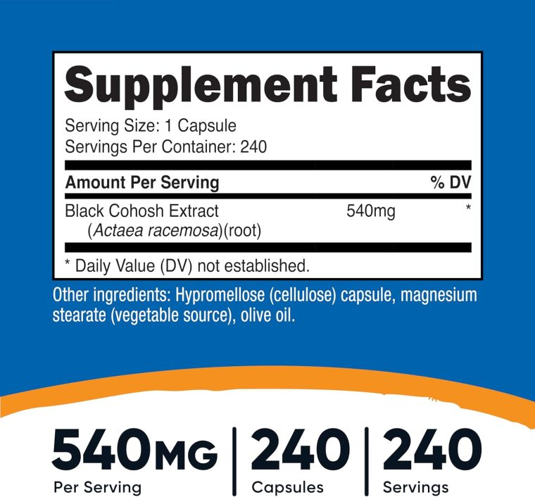 Nutricost Black Cohosh 540mg, 240 Capsules - Non-GMO, Gluten Free - Image 2