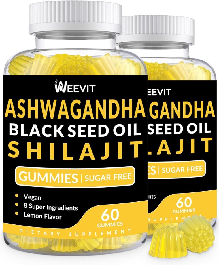 Ashwagandha Gummies, Shilajit Black Seed, Sea Moss, Maca Root, Turmeric, All in One Supplement