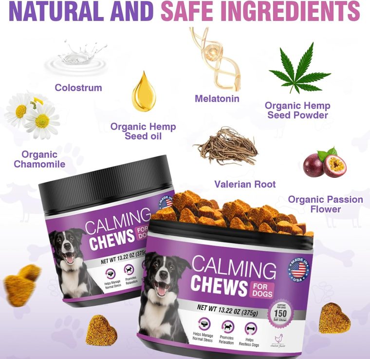 Hemp Calming Chews for Dogs 300 Calming Dog Anxiety and Stress Relief Treats Calm Bites Hemp Oil Sedative for Puppy Sleep Aid Melatonin Fireworks Noise, Thunder, Barking, Vet Visit (Chicken Flavor) - Image 3