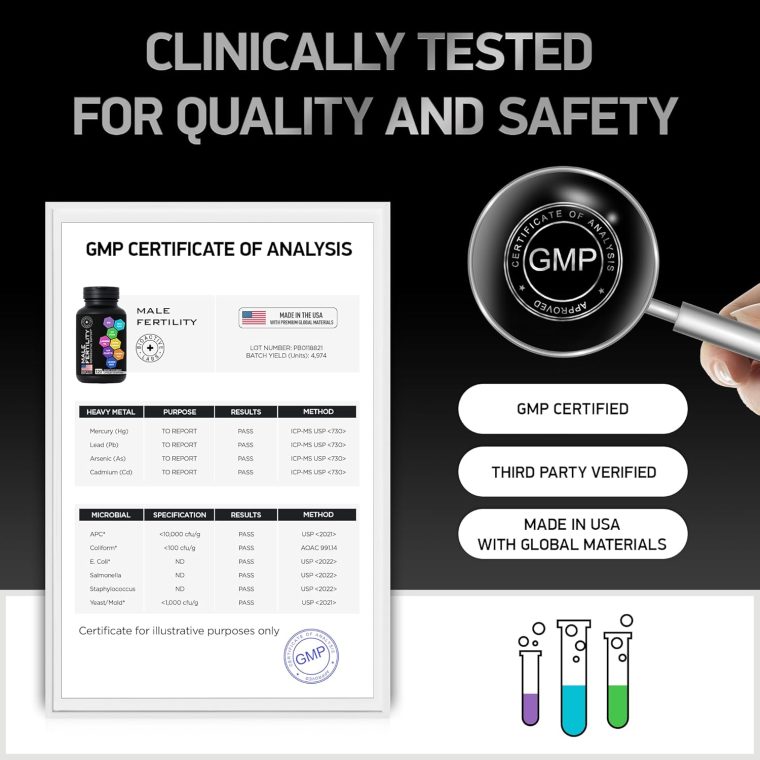Fertility Supplements for Men - Zinc, Maca, Ashwagandha, L-Arginine - Male Vitality Conception for Him - Count and Motility Pregnancy Aid - Vitamins and Male Fertility Support Supplement - 120 Pills - Image 8