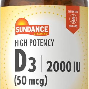 Sundance High Potency D3 2000 IU | 200 Quick Release Softgels | Essential Vitamin Formula | Non-GMO and Gluten Free Supplement