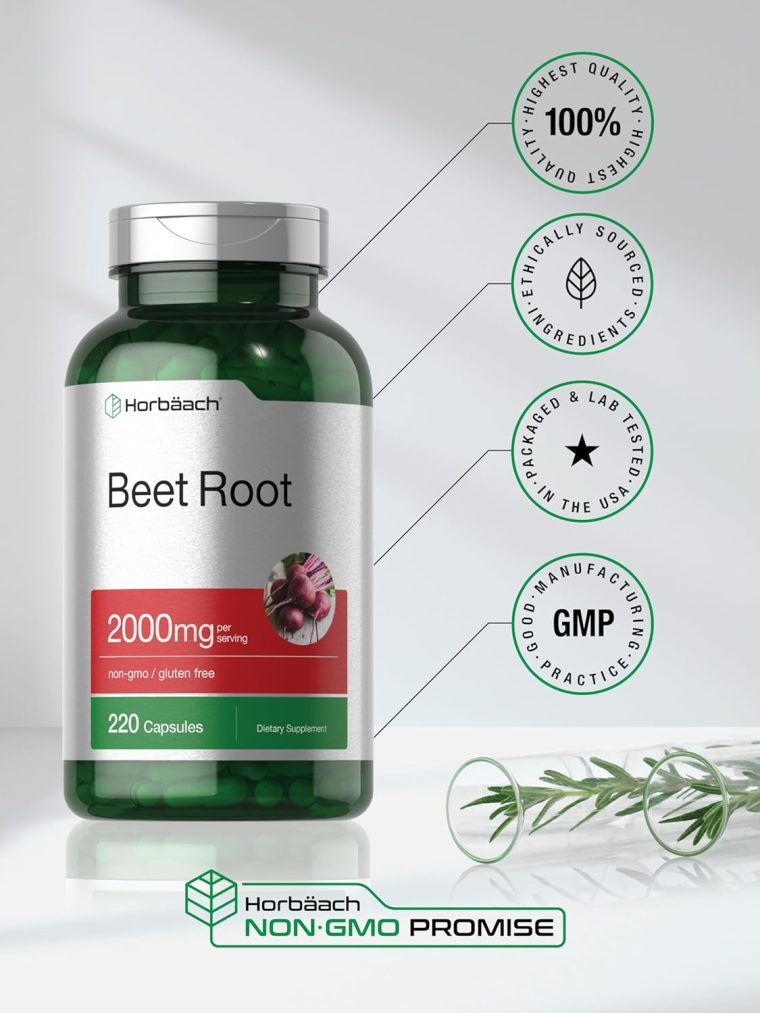 Horbäach Beet Root Powder Capsules | 220 Pills | Herbal Extract | Non-GMO, Gluten Free Supplement - Image 6