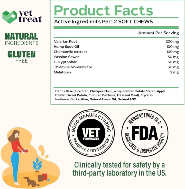 Hemp Calming Chews for Dogs - Dog Calming Chews - Anxiety Relief Treats with Melatonin - Advanced Stress Relief, Separation Aid, Barking, Thunder, Fireworks, Travel - Made in USA - 120 Soft Chews - Image 4
